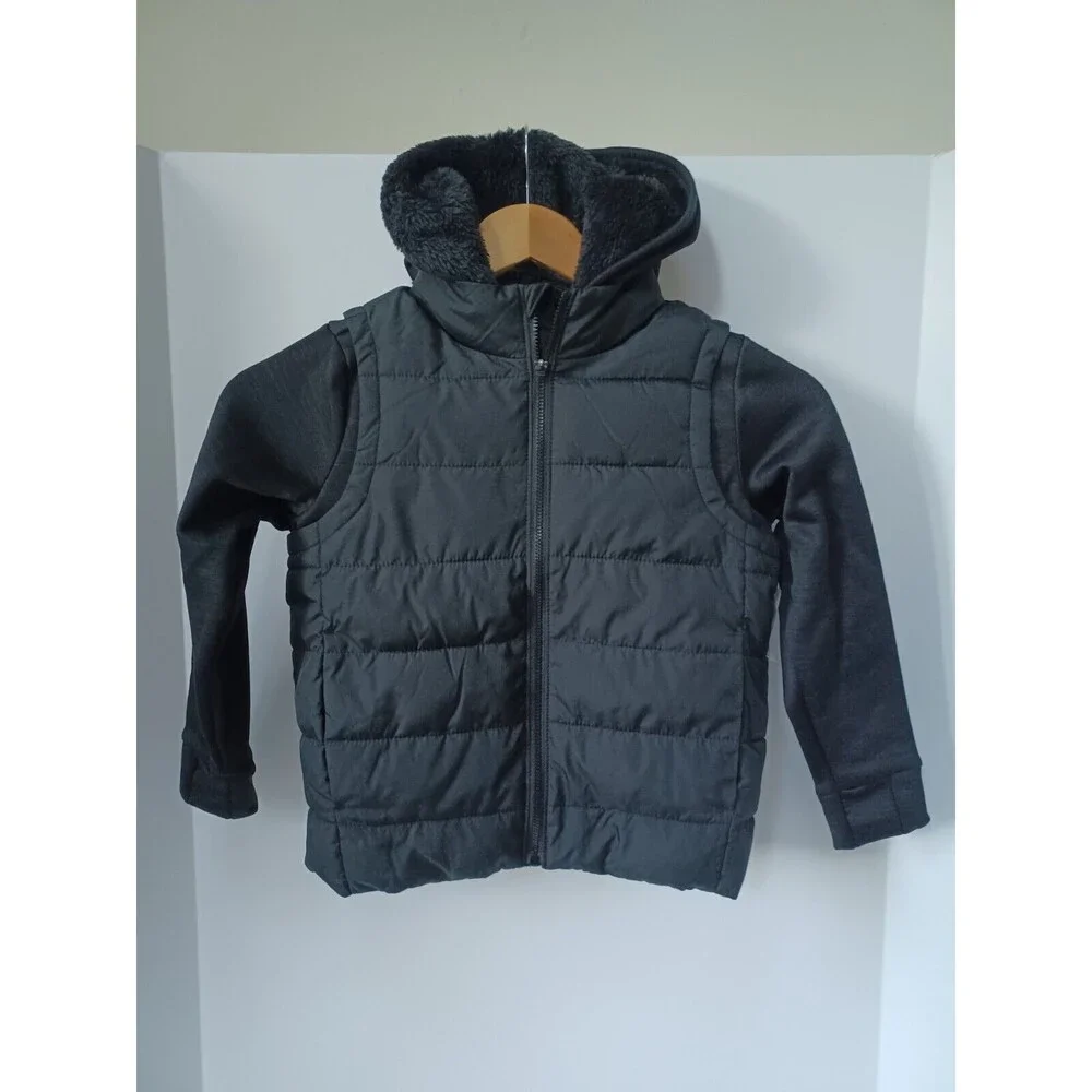 NWT Frost Free Puffer Hooded Jacket w/ Thumb‎ Holes Black Boys XS 5